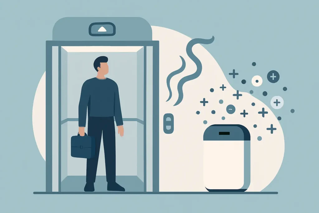 Lift odour removal ionisers that work