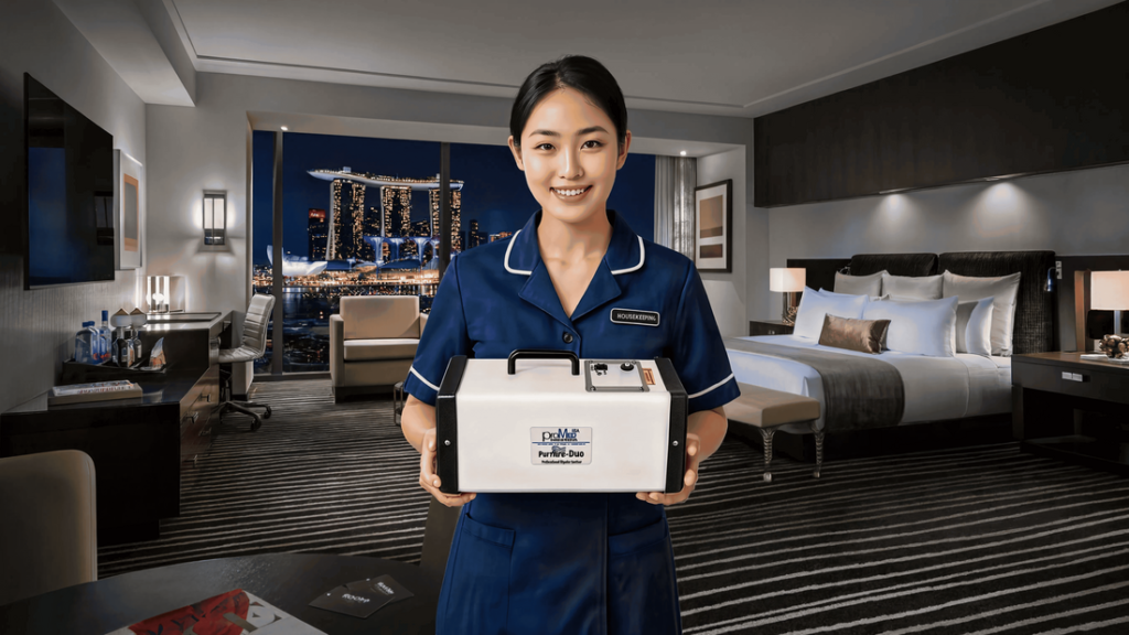 Housekeeper with PurAire DUO in new suite
